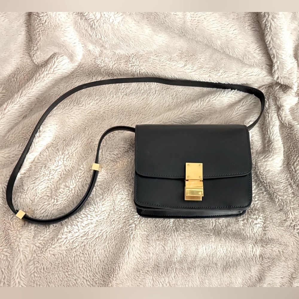 Celine Small Box Bag in Black Calfskin